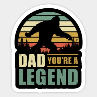 Dad you're a legend bigfoot Vintage Father's day Sticker